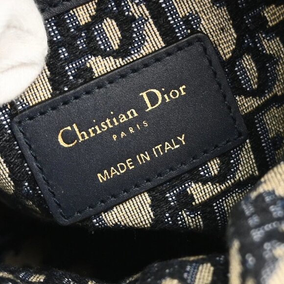 Christian Dior Navy Rattan Trotter Wicker Shoulder Bag - Picture 7 of 8